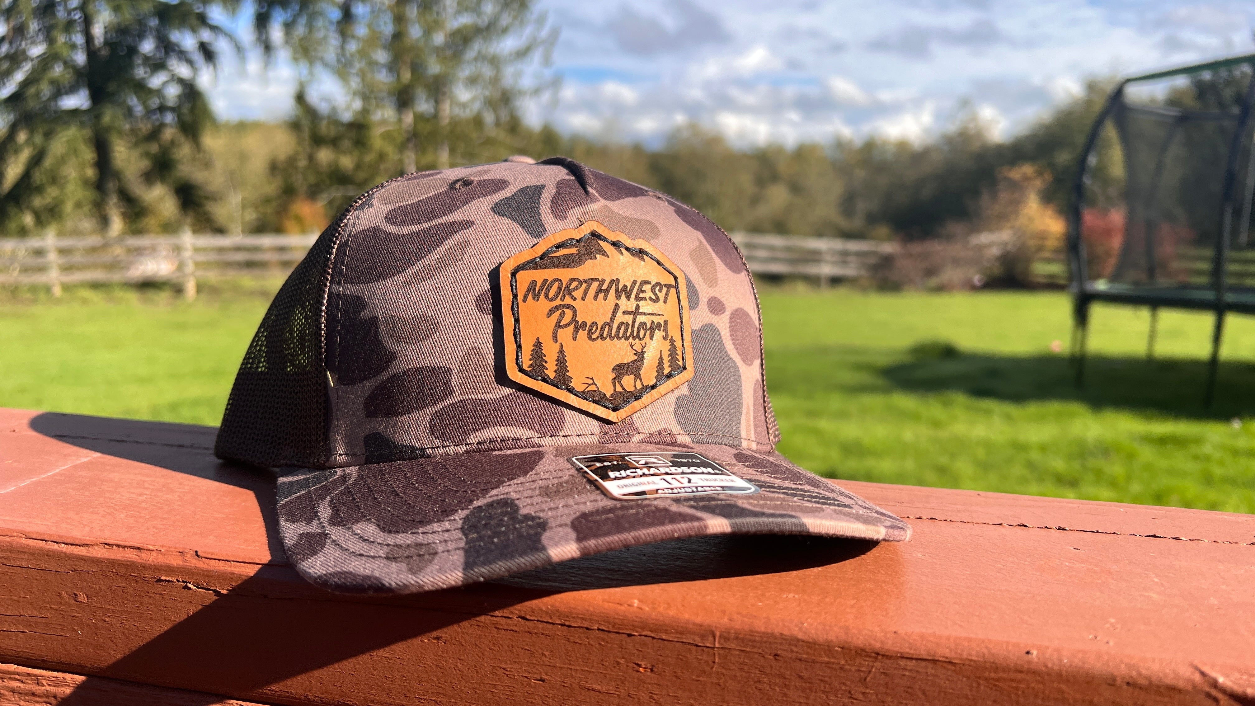 Elusive Blacktail Duck Camo Brown Leather Patch SnapBack
