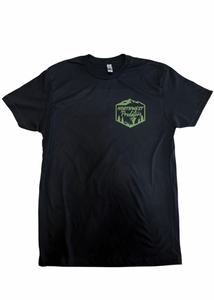 Bugling Elk Black T-Shirt OD Green Logo
