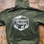 Load image into Gallery viewer, Elusive Blacktail OD Green Hoodie White Logo

