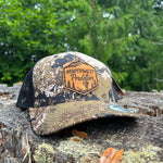 Load image into Gallery viewer, Bugling Elk Veil Camo Leather Patch SnapBack
