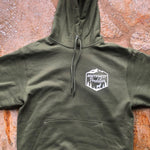 Load image into Gallery viewer, Elusive Blacktail OD Green Hoodie White Logo
