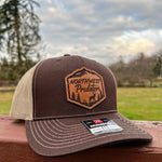 Load image into Gallery viewer, Elusive Blacktail Brown/Khaki Leather Patch SnapBack
